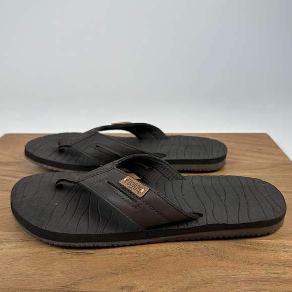 Mens Flojos WaveRunner Chocolate Brown Casual Thong Sandals Flip Flops Size 7 D‎ - Picture 2 of 8